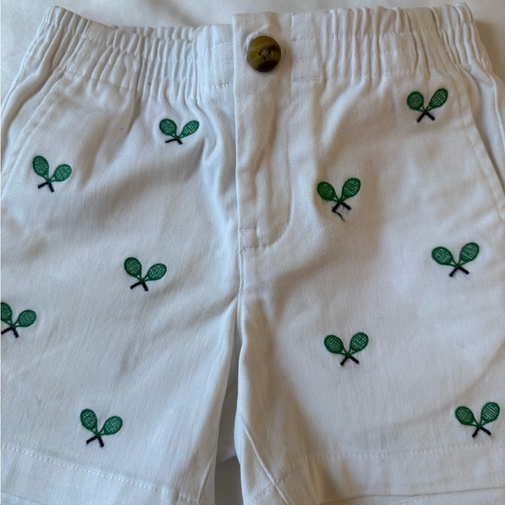 Janie and Jack White and Green Tennis Shorts